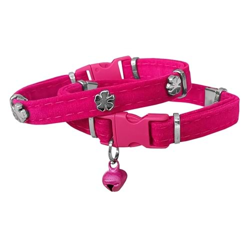 DR.ELEGANCE YONCA KADİFE KEDİ BOYUN TASMASI (PEMBE)