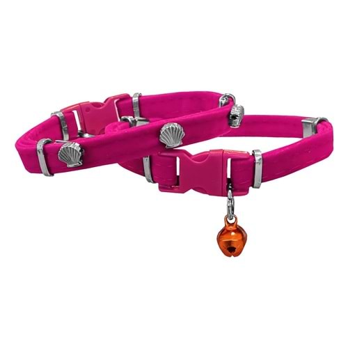 DR.ELEGANCE DENİZ KABUĞU KADİFE KEDİ BOYUN TASMASI (PEMBE)