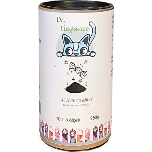 DR.ELEGANCE KARBON KEDİ KUMU KOKU ÖNLEYİCİ - 250 GR- AKTİF KARBON