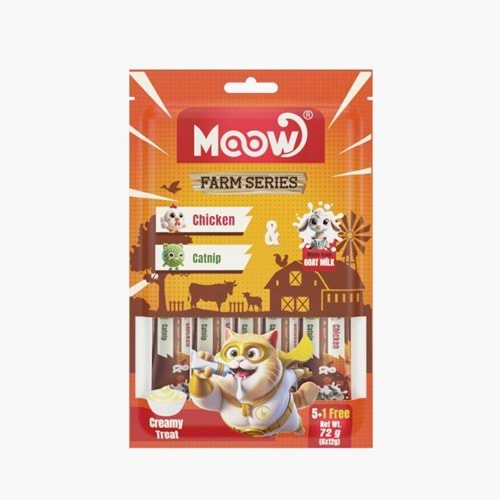 Moow [02] Tavuklu & Kedi Naneli Keçi Sütlü Kedi Krema 12gr x 6 [Box 12'li]