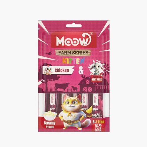 Moow [03] Tavuklu Keçi Sütlü Yavru Kedi Krema 12gr x 6 [Box 12'li]