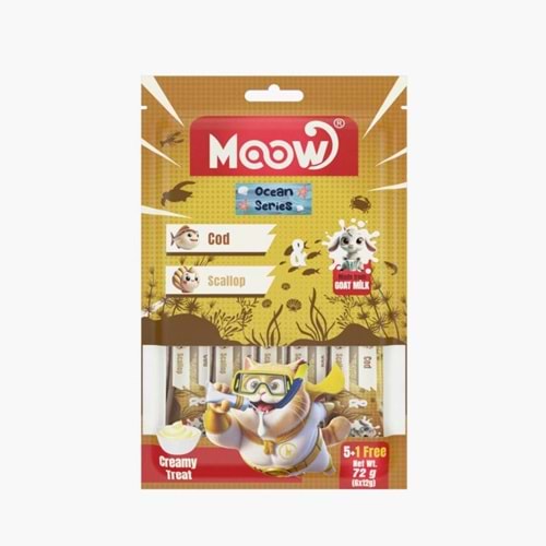 Moow [10] Morina Balıklı Keçi Sütlü Kedi Krema 12gr x 6 [Box 12'li]