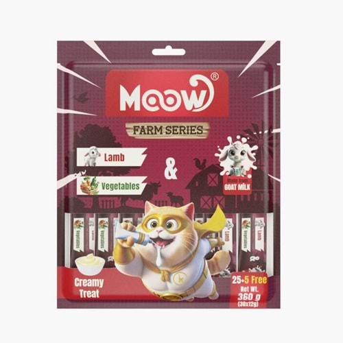 Moow [15] Kuzu Etli&Sebzeli Keçi Sütlü 12gr x 30' lu Kedi Krema Ödülü