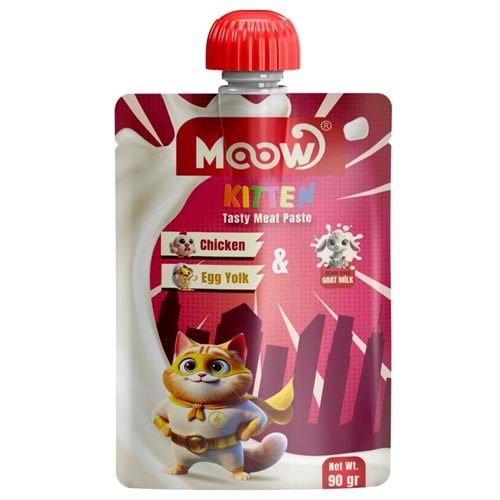 Moow [26] TazeTavuklu&Yumurta Sarılı KeçiSütlü Yavru Kedi Et Ezmesi90gr