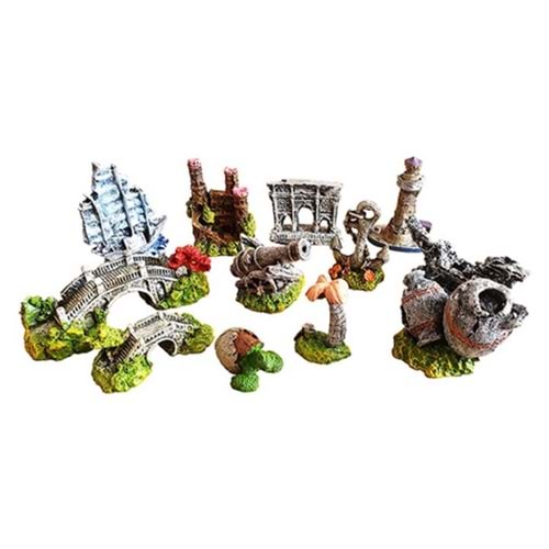 12 Lİ AKVARYUM MİNİ DEKOR