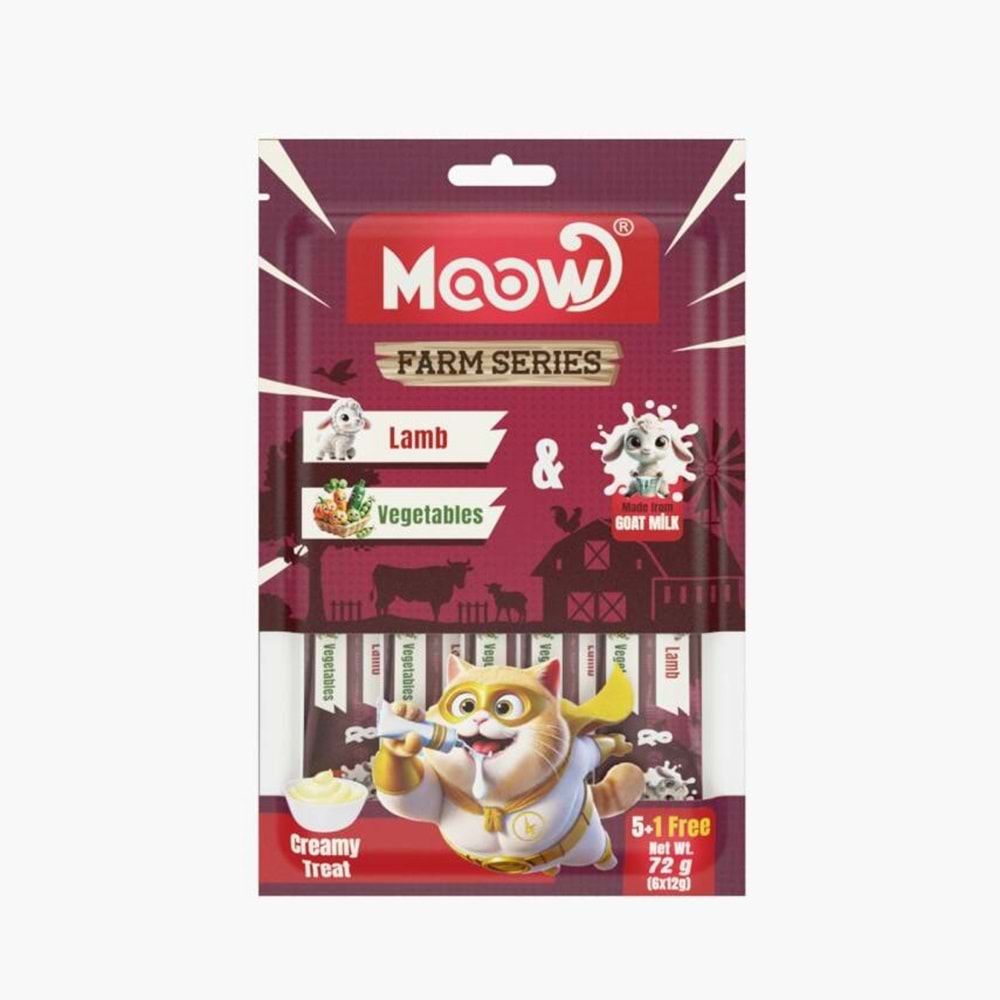 Moow [05] Kuzu Etli & Sebzeli Keçi Sütlü Kedi Krema 12gr x 6 [Box 12'li]