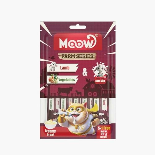 Moow [05] Kuzu Etli & Sebzeli Keçi Sütlü Kedi Krema 12gr x 6 [Box 12'li]