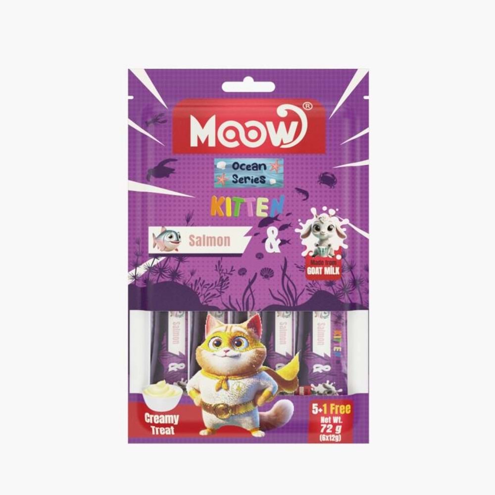 Moow [08] Somonlu Keçi Sütlü Yavru Kedi Krema 12gr x 6 [Box 12'li]