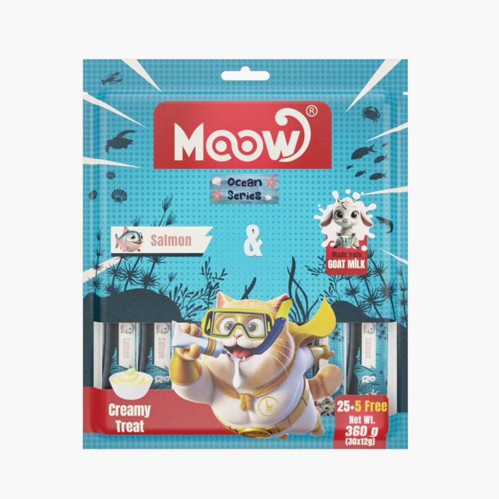 Moow [17] Somonlu Keçi Sütlü 12gr x 30'lu Kedi Krema Ödülü